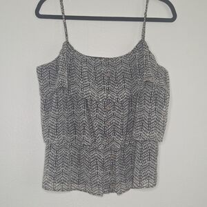 Women’s Brown & Beige Patterned Spaghetti Strap Top